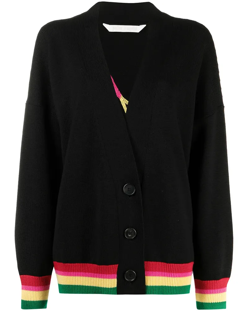 Palm Angels Cardigan mit Logo - Schwarz Schwarz