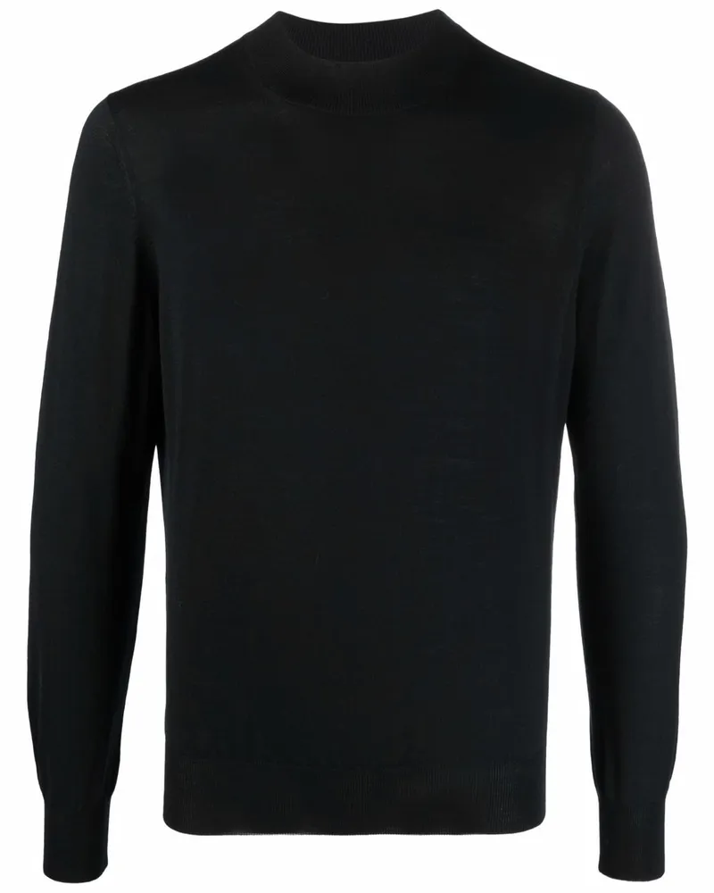 BARBA Strickpullover mit Rundhalsausschnitt - Schwarz Schwarz