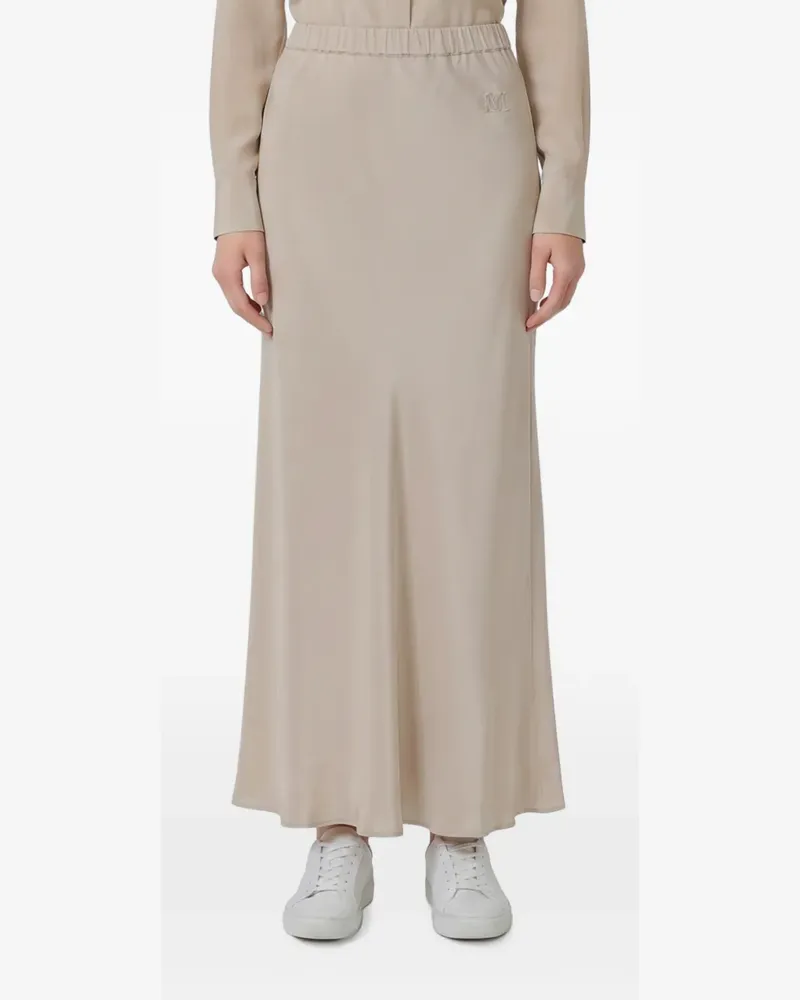 Max Mara M Monogram silk maxi skirt - Nude Nude