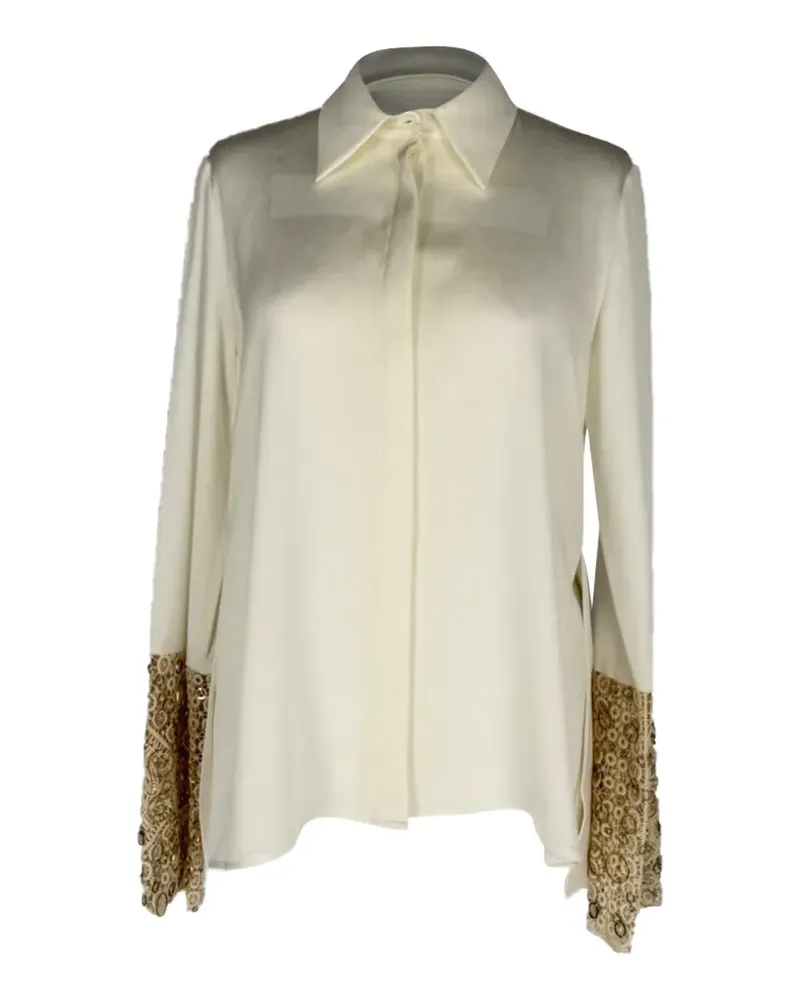 GALVAN embellished-cuff blouse - Weiß Weiß
