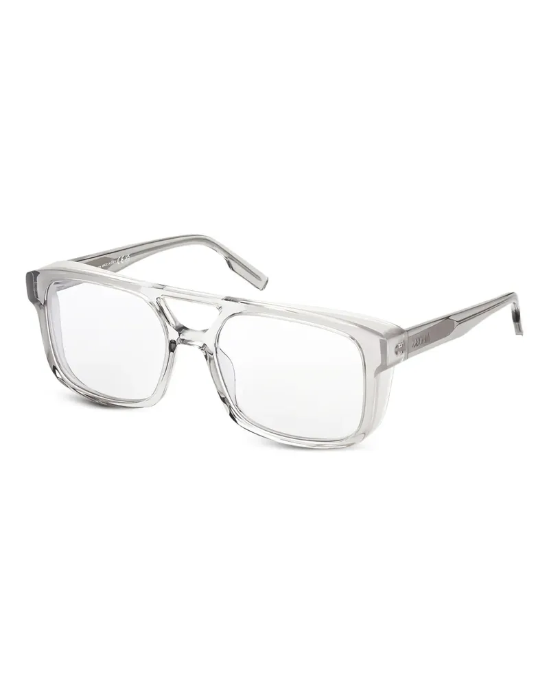 Ermenegildo Zegna EZ0209 Sonnenbrille mit eckigem Gestell - Weiß Weiß