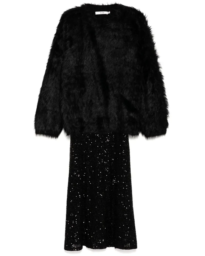 b+ab Kleid-Set mit Pailletten - Schwarz Schwarz