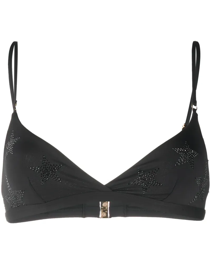 Stella McCartney Triangel-Bikinioberteil mit Kristallen - Schwarz Schwarz