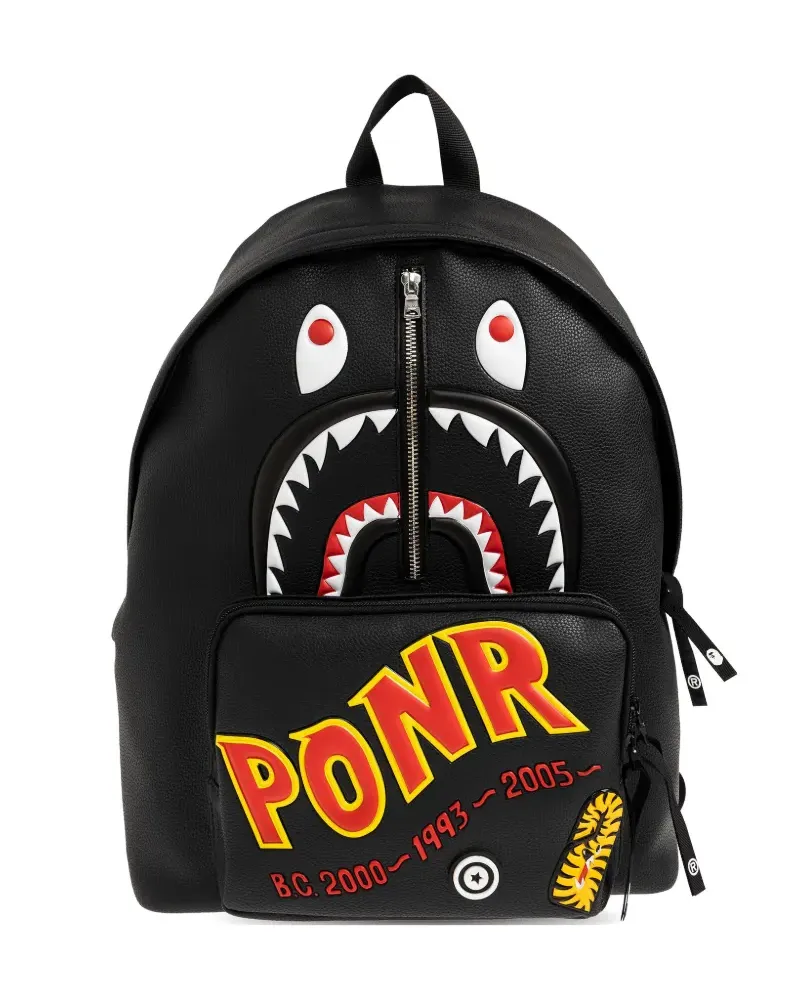 BAPE shark-motif backpack - Schwarz Schwarz