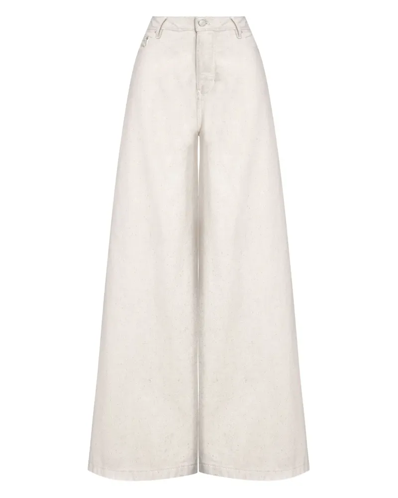 Amapô Weite Jeans mit Patch hinten - Nude Nude