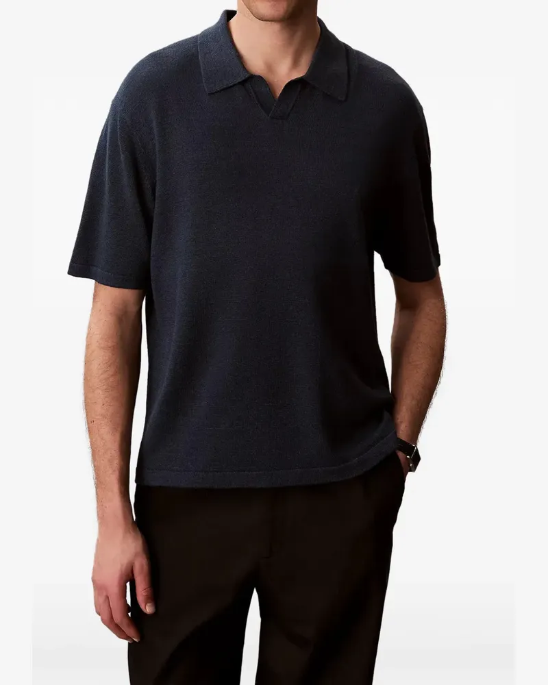 Calvin Klein fine-knit polo shirt - Blau Blau