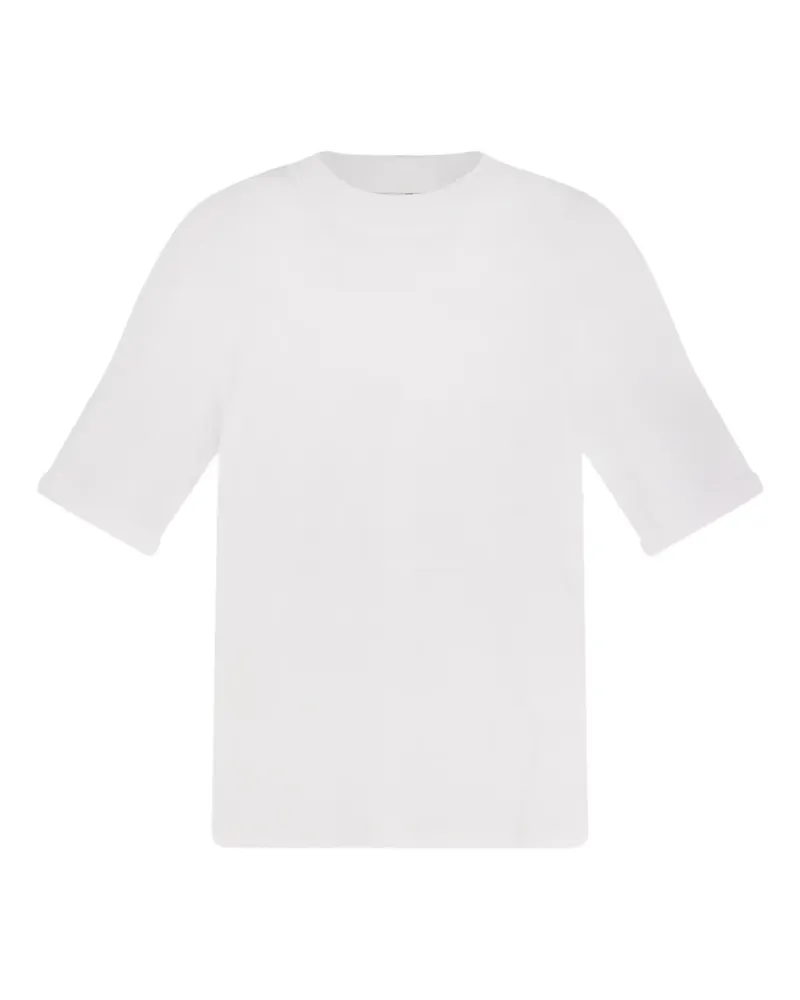 Brunello Cucinelli crew-neck ribbed-trim T-shirt - Weiß Weiß