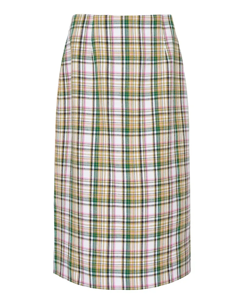 Carolina Herrera New York check-pattern pencil midi skirt - Weiß Weiß