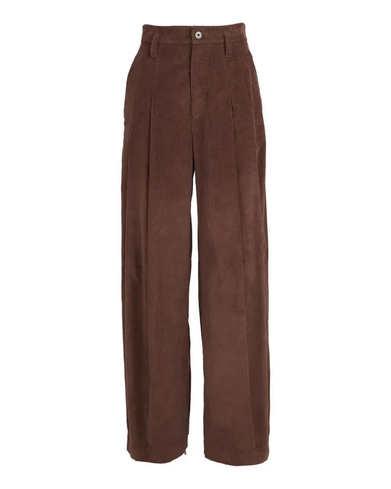 Brunello Cucinelli Baumwoll-Kaschmir-Cordhose mit fünf Taschen und Monili - Braun Braun