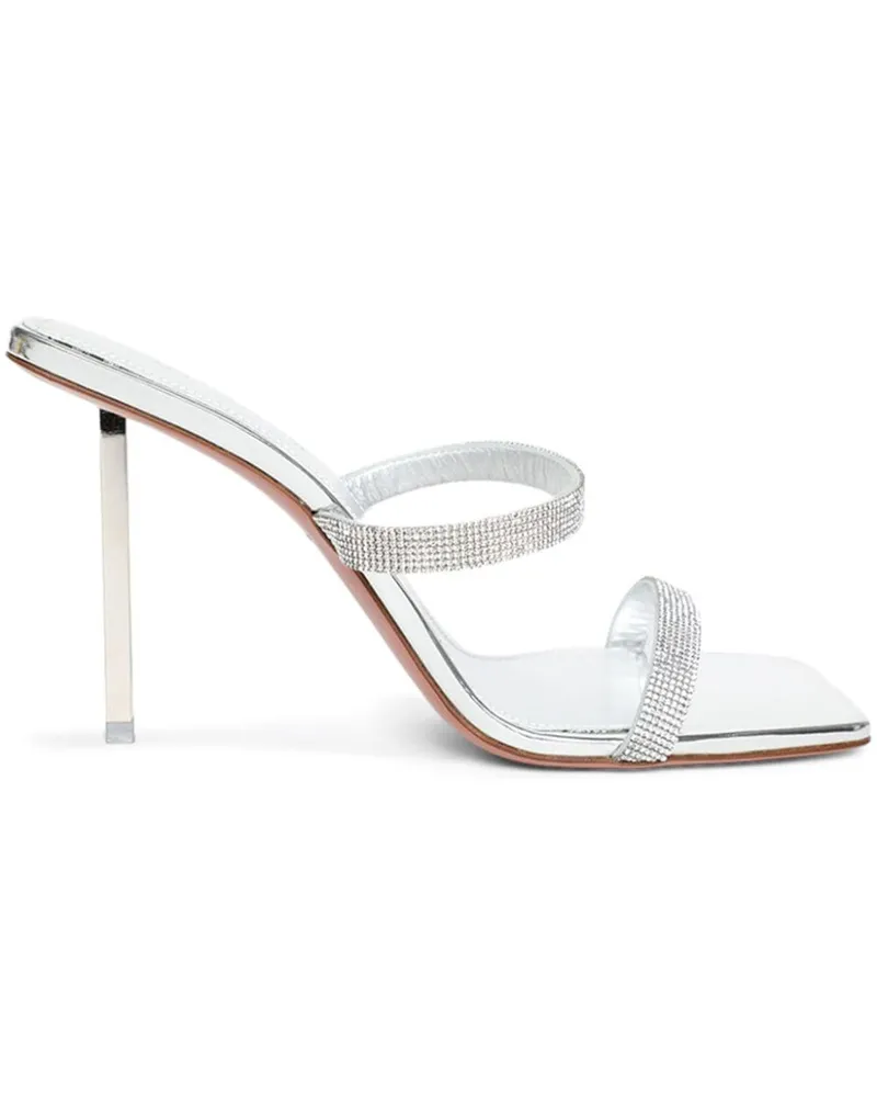 Amina Muaddi Rih Slipper 95mm - Silber Silber