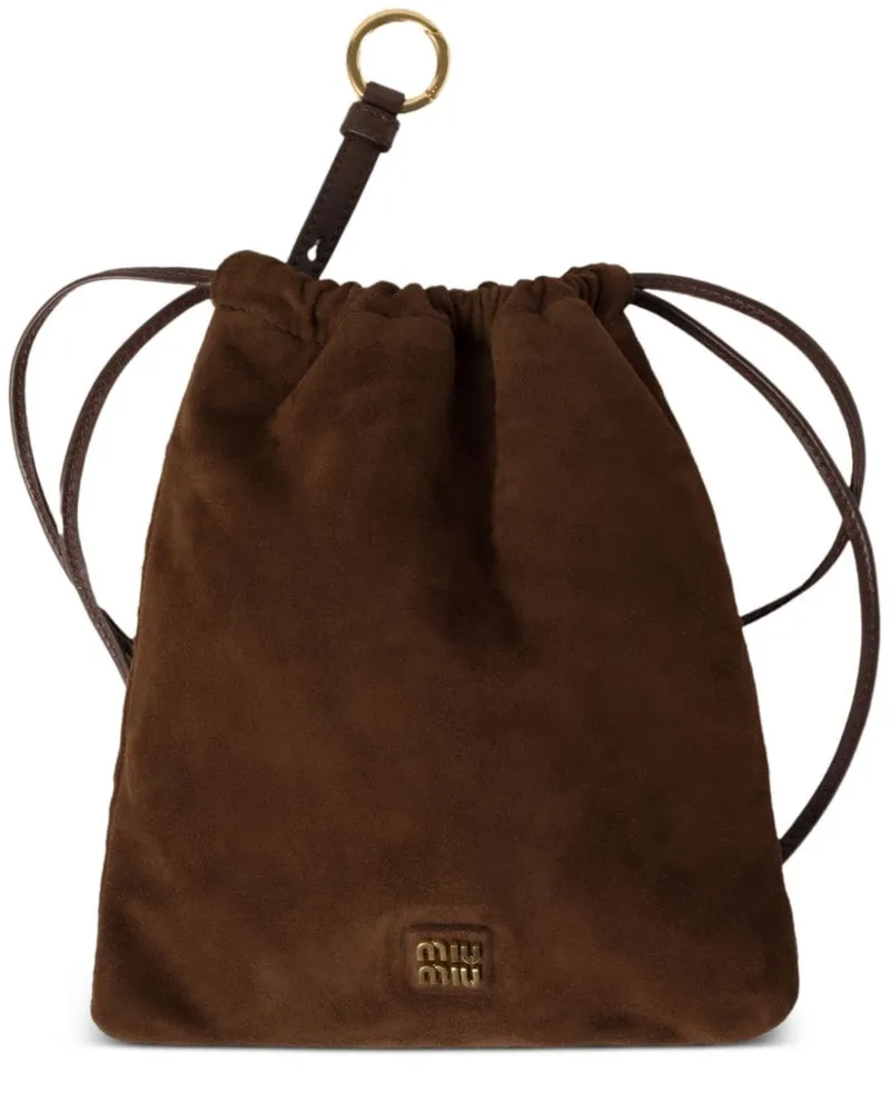 Miu Miu Clutch aus Wildleder - Braun Braun