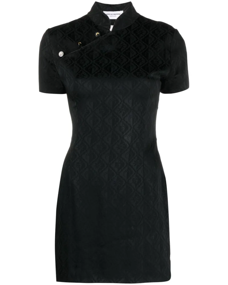 Marine Serre Moon Diamant Jacquard-Minikleid - Schwarz Schwarz