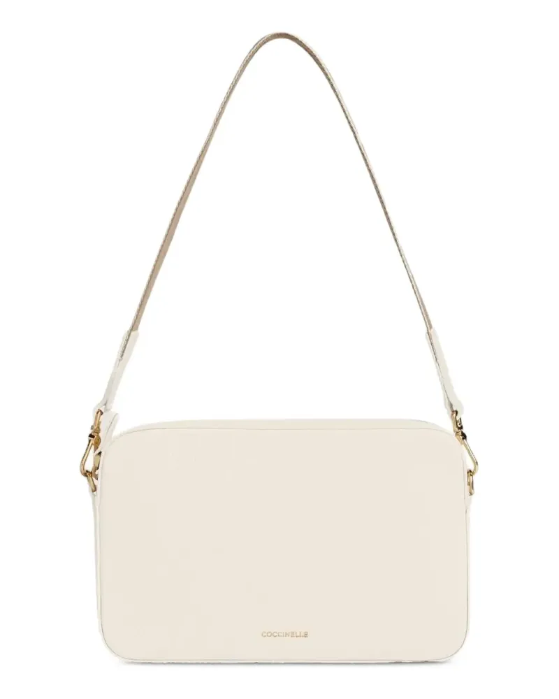 Coccinelle small Tebe grained leather shoulder bag - Nude Nude