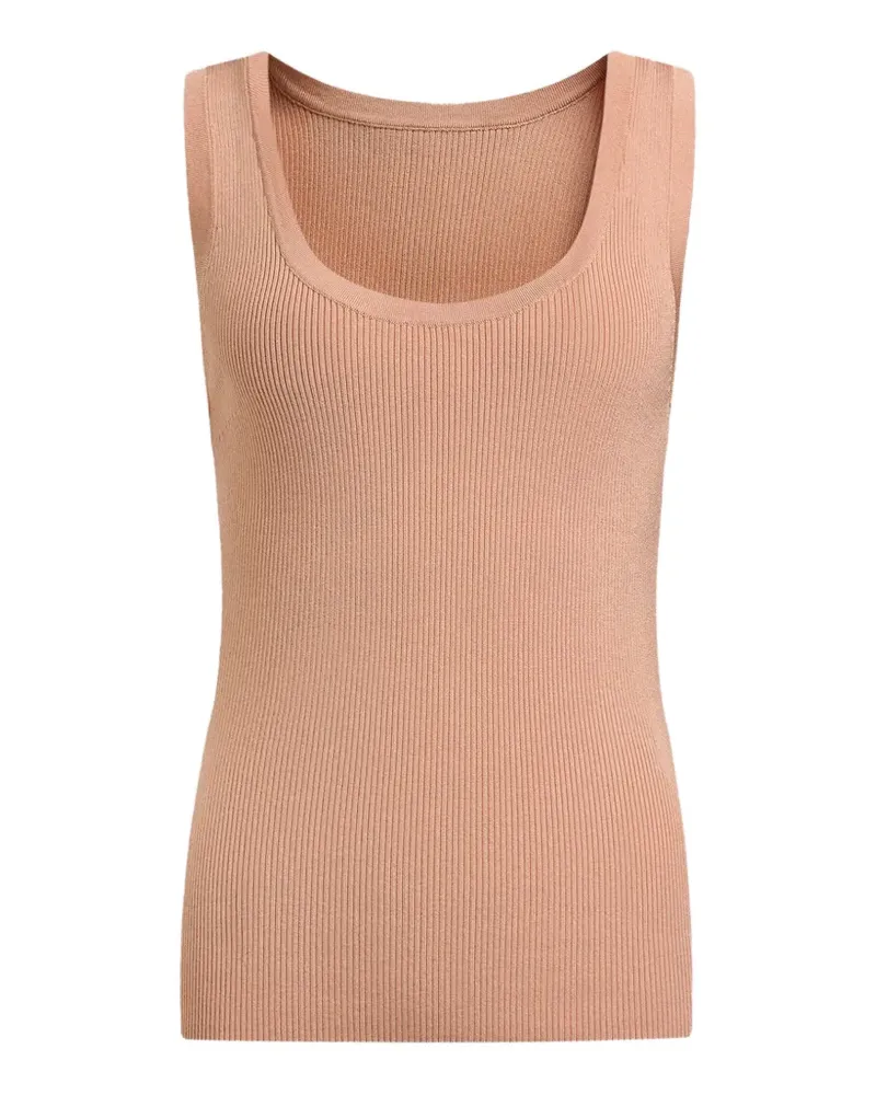 12 STOREEZ Geripptes Trägershirt - Nude Nude