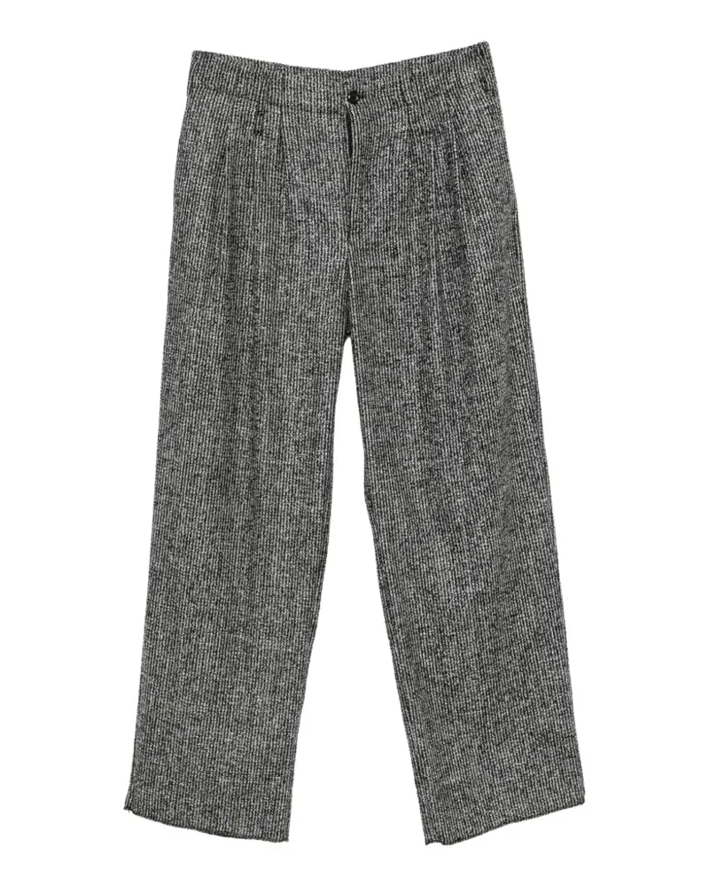 Emporio Armani pleated pinstripe-pattern trousers - Grau Grau