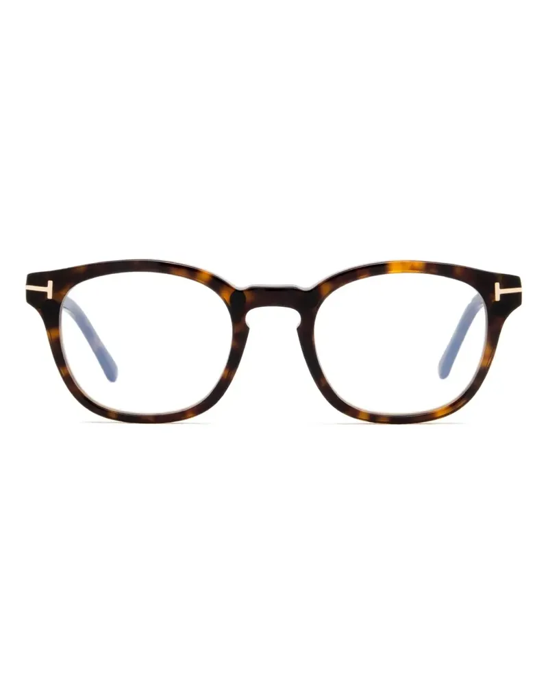 Tom Ford Clip-On-Brille mit eckigem Gestell - Braun Braun
