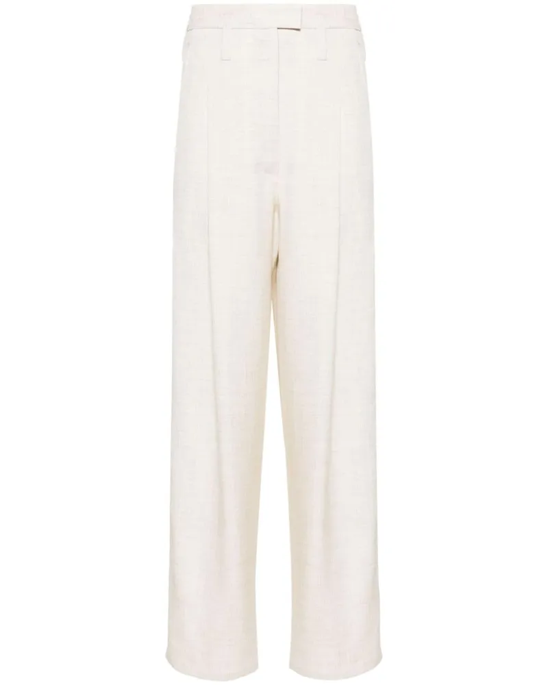 Philosophy Di Lorenzo Serafini Gerade Slub-Hose mit Falten - Nude Nude