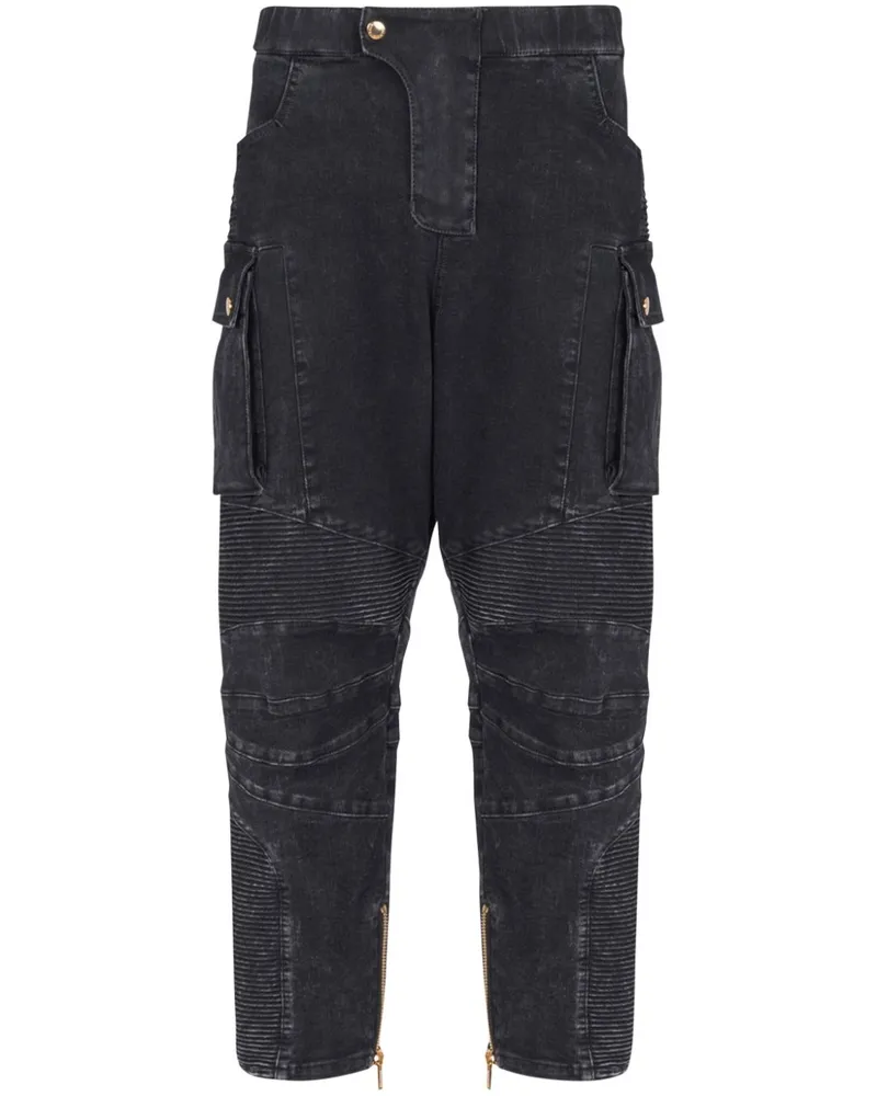 Balmain Jeans mit aufgesetzten Taschen - Schwarz Schwarz