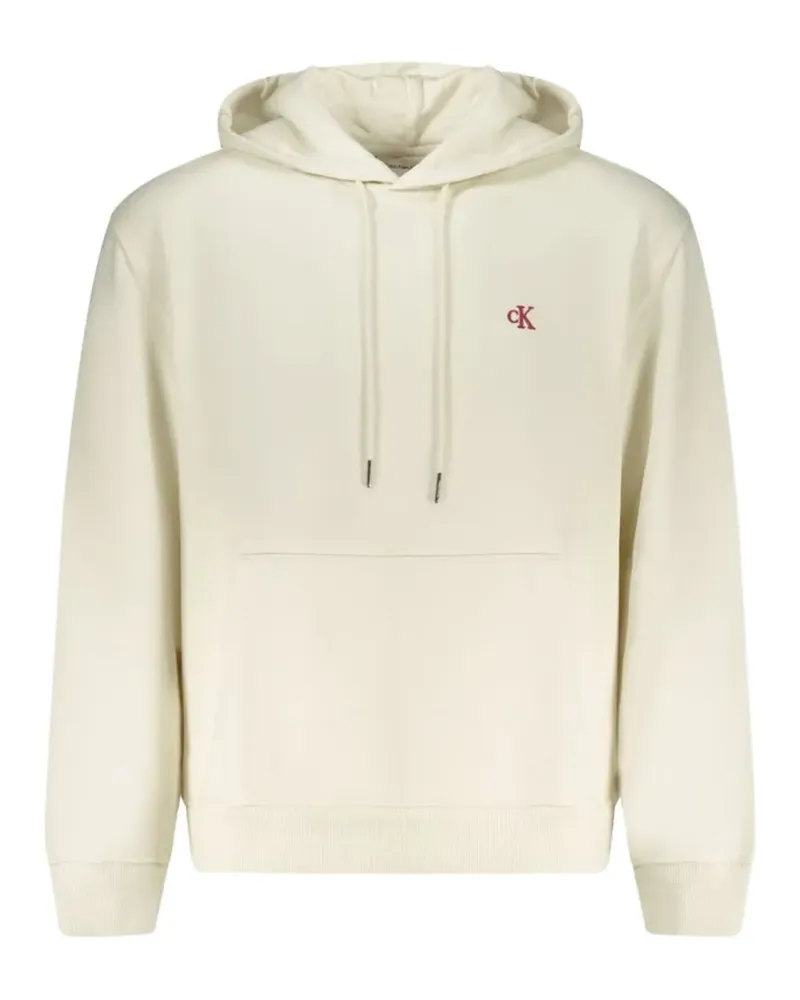 Calvin Klein logo-embroidered drawstring hoodie - Nude Nude