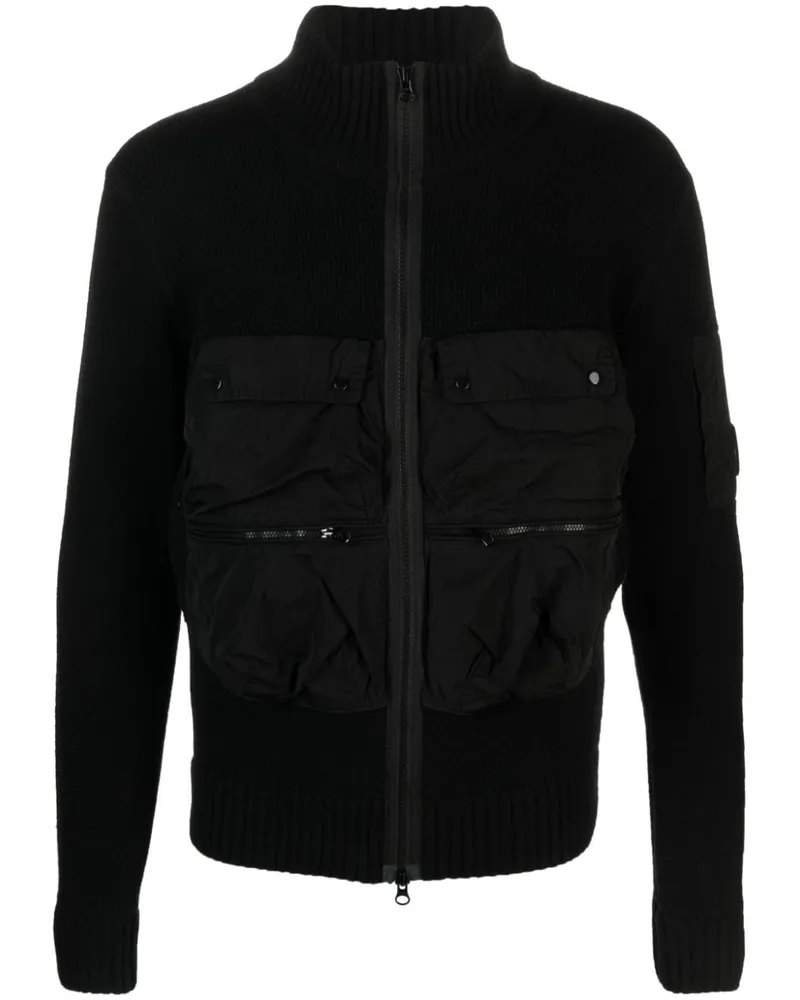 C.P. Company Cardigan mit Linsen-Detail - Schwarz Schwarz