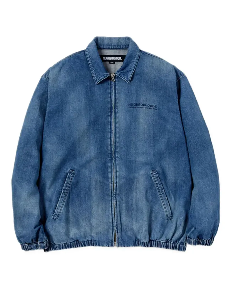 Neighborhood Jeansjacke mit Logo-Stickerei - Blau Blau