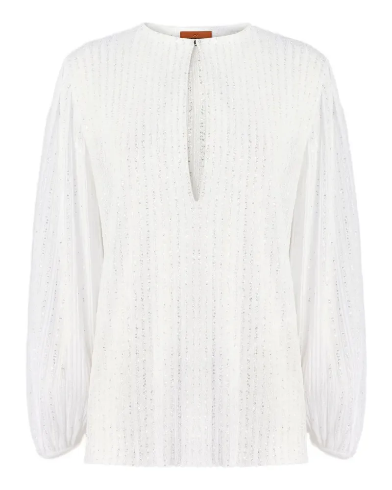 Missoni balloon-sleeve blouse - Weiß Weiß