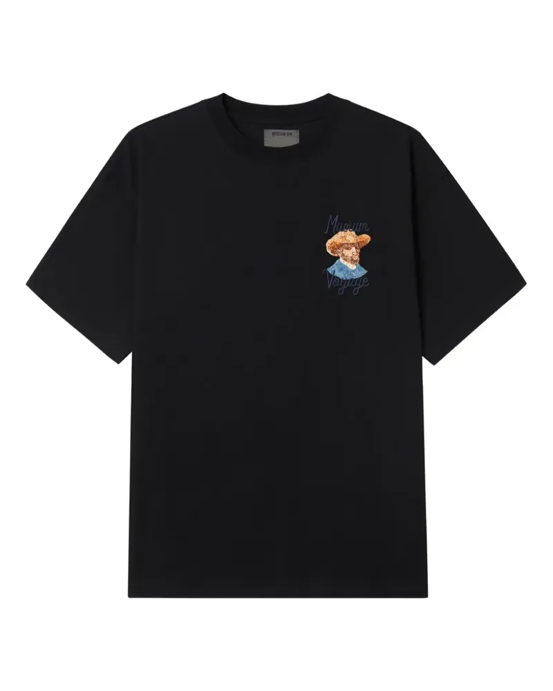 Musium Div. T-Shirt mit Porträt-Print - Schwarz Schwarz