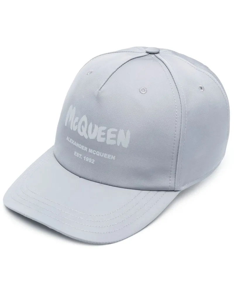 Alexander McQueen Baseballkappe mit Logo-Print - Grau Grau