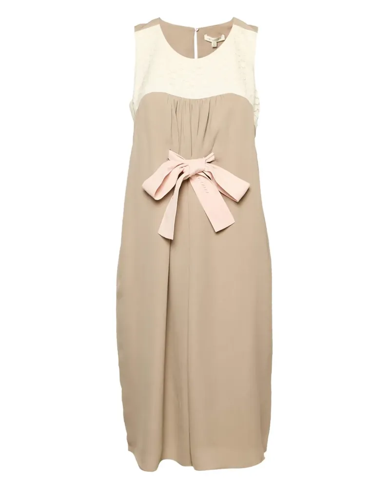 Paule Ka Spitzenkleid mit Schleife - Nude Nude