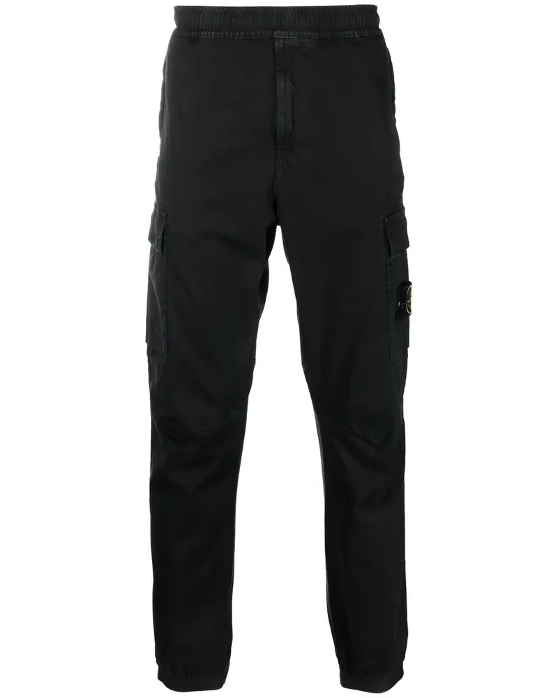 Stone Island Cargohose mit Kompass-Patch - Schwarz Schwarz