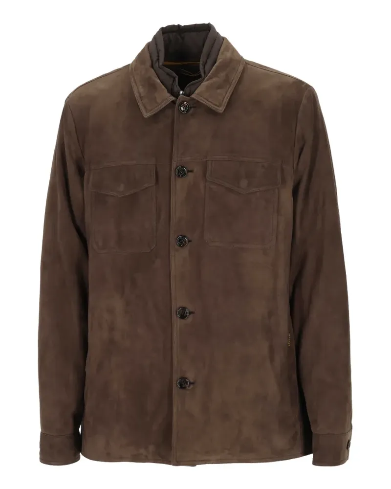 MOORER Torquato-Tz button-fastening jacket - Braun Braun