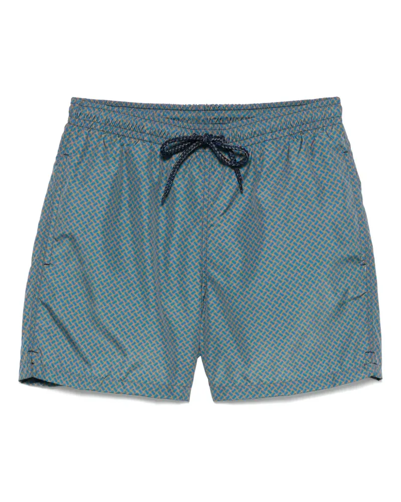 Drumohr  Badeshorts mit Monogrammmuster - Blau Blau
