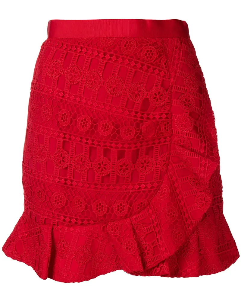 Self-Portrait Asymmetrisches Kleid - Rot Rot