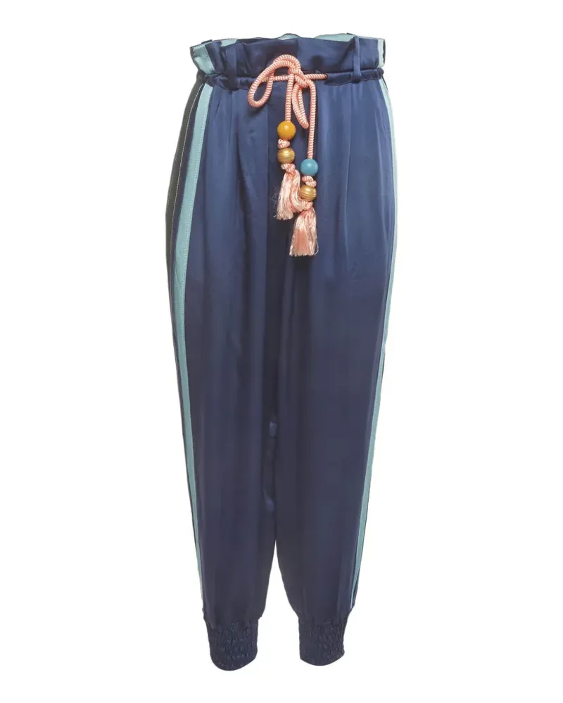Peter Pilotto Gestreifte Hose mit Quasten - Blau Blau