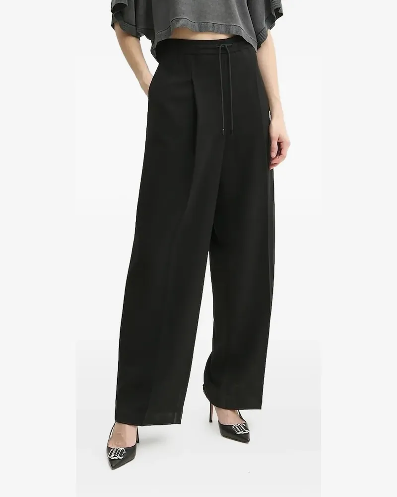 Michael Kors pleated drawstring palazzo pants - Schwarz Schwarz