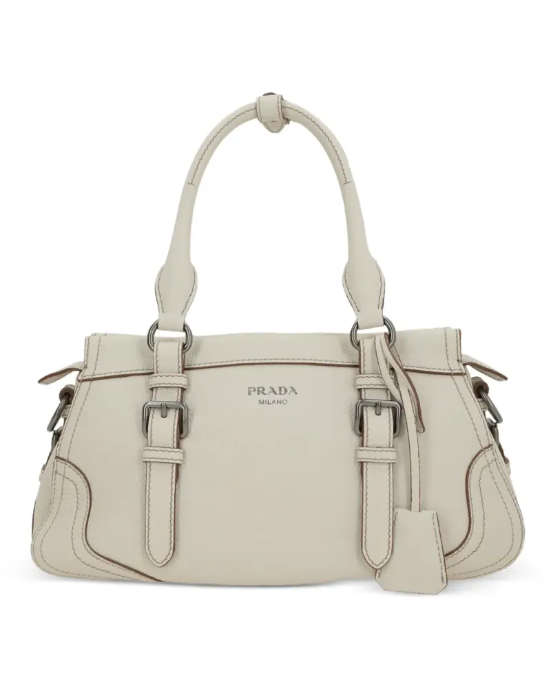 Prada 버클 디어 레더 토트 백 - Nude Nude