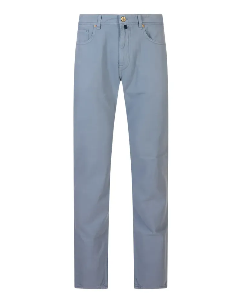 Incotex logo-patch straight-leg jeans - Blau Blau
