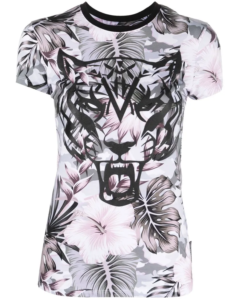 Philipp Plein T-Shirt mit Tiger-Print - Weiß Weiß