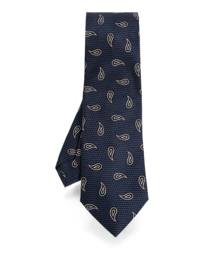 Etro paisley-print silk tie - Blau Blau