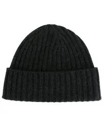 N.Peal Kaschmir-Beanie aus Rippstrick Grau