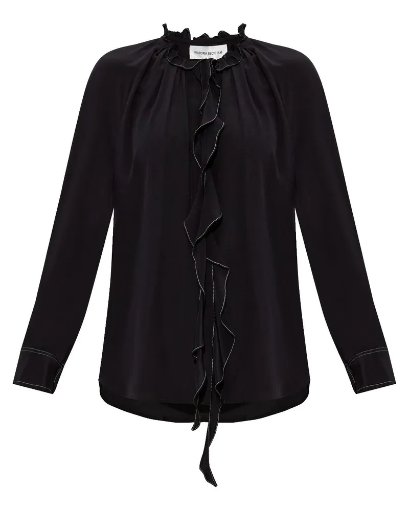 Victoria Beckham Bluse mit Rüschendetail - Schwarz Schwarz