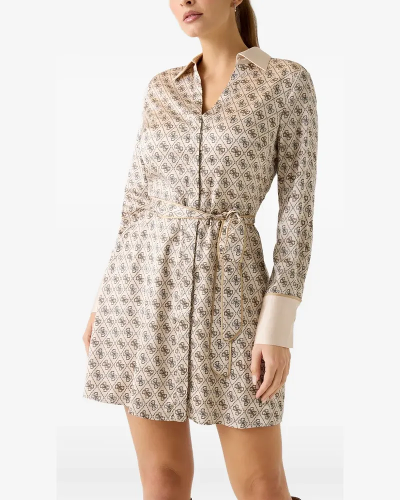 Guess Blerta Kleid mit langen Ärmeln - Nude Nude