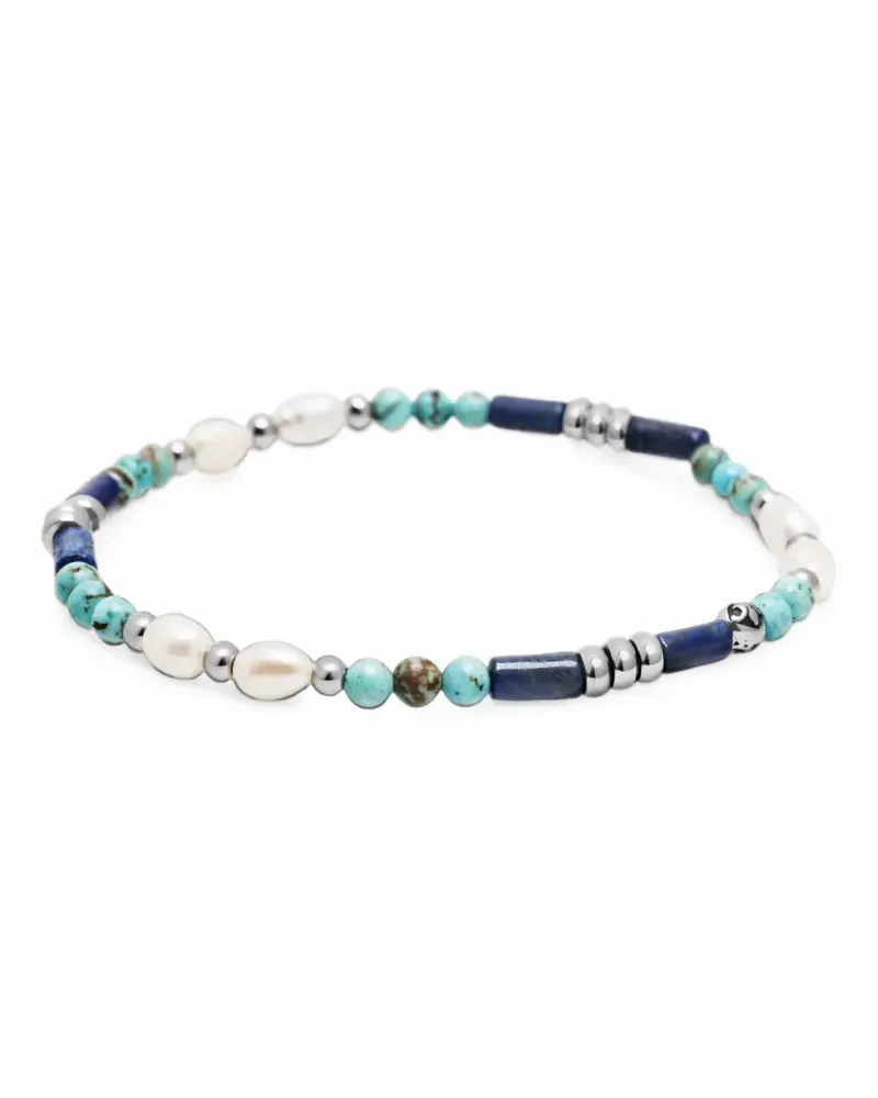 Nialaya Perlenarmbänder mit Schmucksteinen - Blau Blau