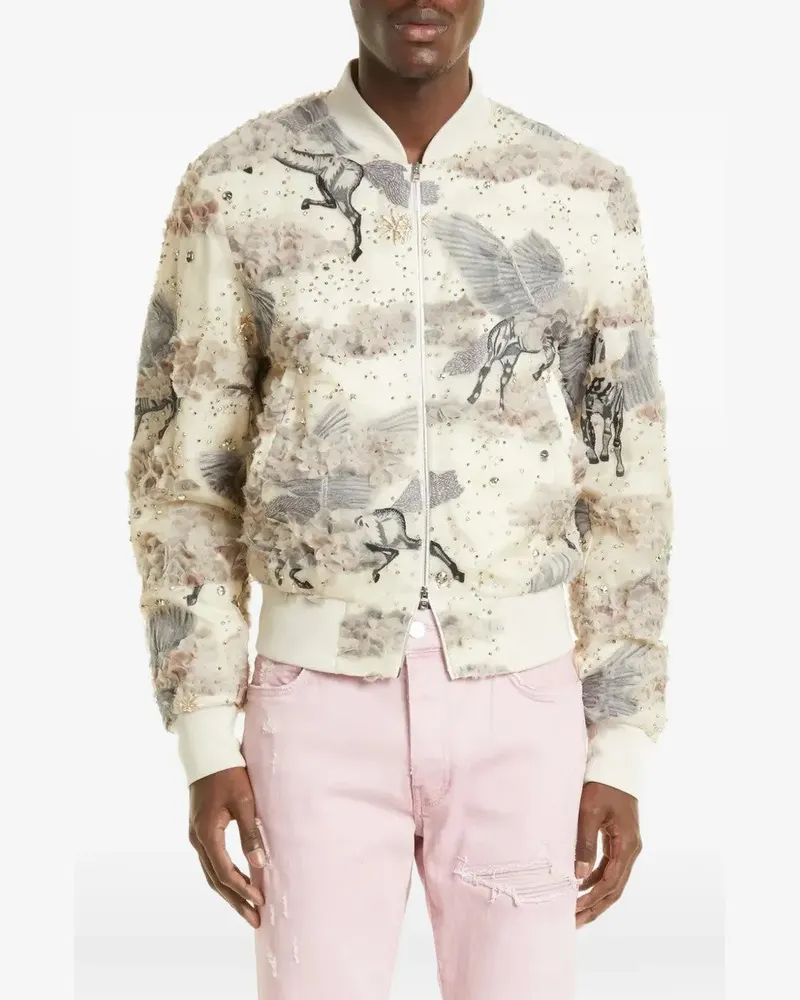 Amiri floral sequin jacket - Nude Nude