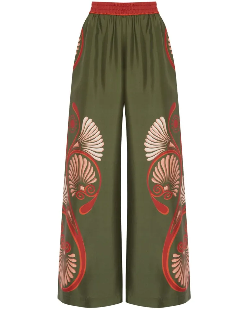 La DoubleJ Palazzohose mit Print - Grün Grün