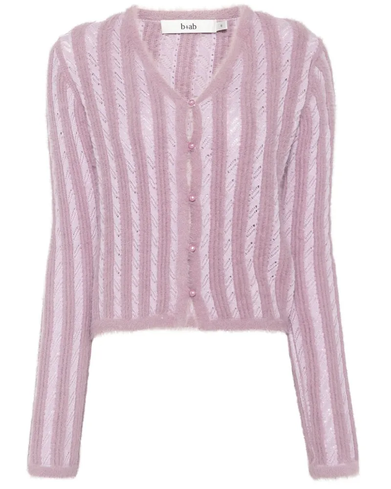 b+ab Cardigan in Kontraststrick - Violett Violett