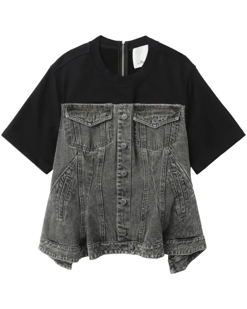 3.1 phillip lim Flounce Jeanstop - Grau Grau