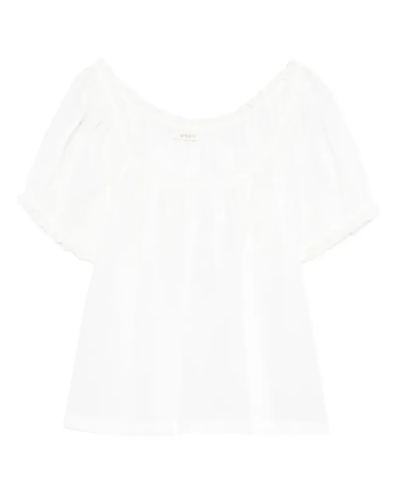 DÔEN lace-detail scoop-neck blouse - Weiß Weiß