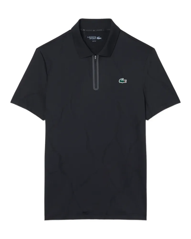 Lacoste Ultra Dry jacquard crocodile tennis polo shirt - Schwarz Schwarz