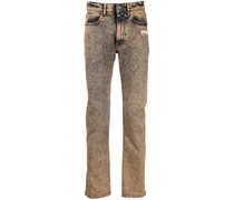 Gerade Jeans mit Logo-Print - Orange